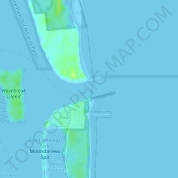 Gold Coast Topographic Map Gold Coast Seaway Topographic Map, Elevation, Relief