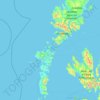 Western Isles topographic map, elevation, relief