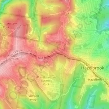 Blue Mountains Topographic Map Sydney Rock Topographic Map, Elevation, Relief