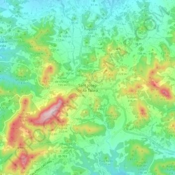 Sant Josep De Sa Talaia Topographic Map Elevation Relief