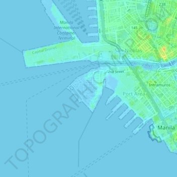 Topographic Map Of Manila Baseco Compound Topographic Map, Elevation, Relief