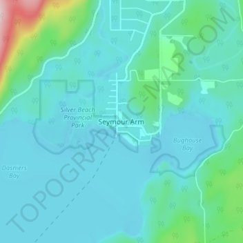 Seymour Arm Bc Map Seymour Arm Topographic Map, Elevation, Relief