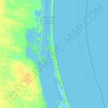 Map Of Padre Island Padre Island Topographic Map, Elevation, Relief