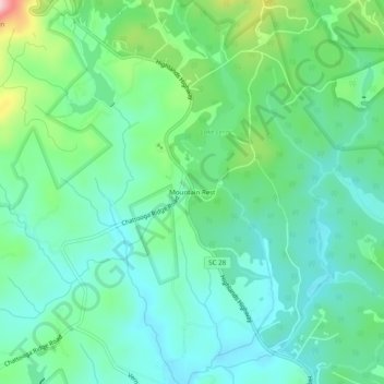 Mountain Rest Sc Map Mountain Rest Topographic Map, Elevation, Relief