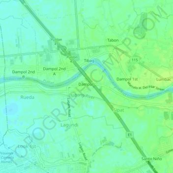 Map Of Plaridel Bulacan Dampol Plaridel Topographic Map, Elevation, Relief