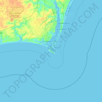 Map Of Bald Head Island Bald Head Island Topographic Map, Elevation, Relief