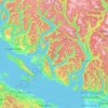 Sunshine Coast topographic map, elevation, relief