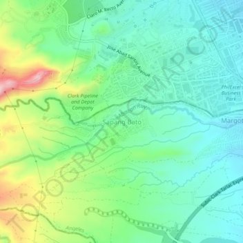 Sapang Bato Angeles City Map Sapang Bato Topographic Map, Elevation, Relief