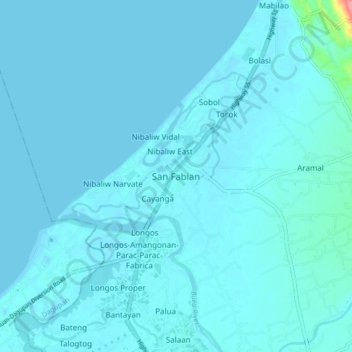 San Fabian Pangasinan Map San Fabian Topographic Map, Elevation, Relief