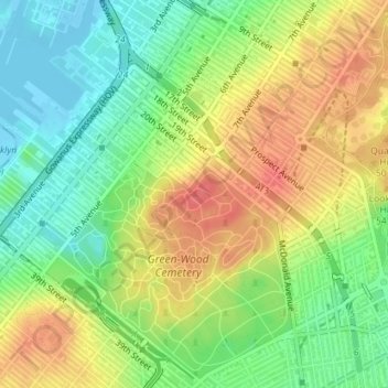 Topographic Map Of Brooklyn Battle Hill Topographic Map, Elevation, Relief