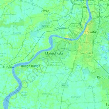Maheshtala In Kolkata Map Maheshtala Topographic Map, Elevation, Relief