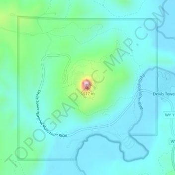 Devils Tower Topographic Map Devils Tower Topographic Map, Elevation, Relief