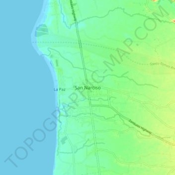 San Narciso Zambales Map San Narciso Topographic Map, Elevation, Relief