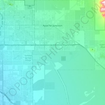 Maricopa County Topographic Map Apache Junction Topographic Map, Elevation, Relief