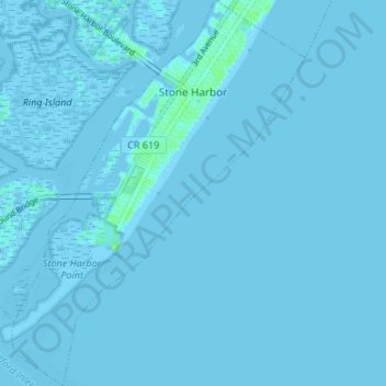 Map Of Stone Harbor Nj Stone Harbor Topographic Map, Elevation, Relief