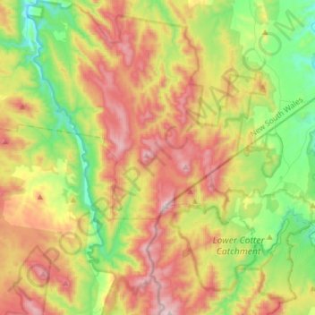 Brindabella National Park topographic map, elevation, relief