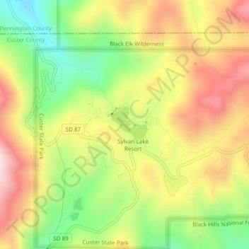 Sylvan Lake Topographic Map Sylvan Lake Topographic Map, Elevation, Relief
