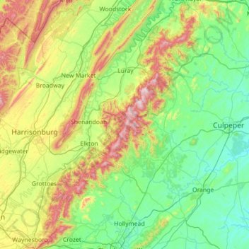 Shenandoah National Park Topographic Map Shenandoah National Park Topographic Map, Elevation, Relief