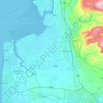 Borough of Wyre topographic map, elevation, relief