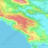 Općina Gradac topographic map, elevation, relief