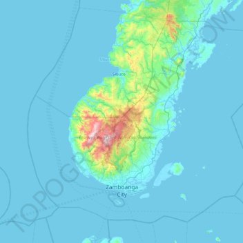 Tetuan Zamboanga City Map Zamboanga City Topographic Map, Elevation, Relief