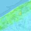 Koksijde topographic map, elevation, relief
