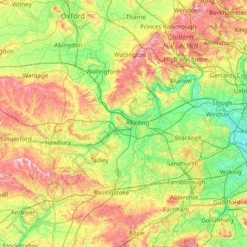 Berkshire topographic map, elevation, relief