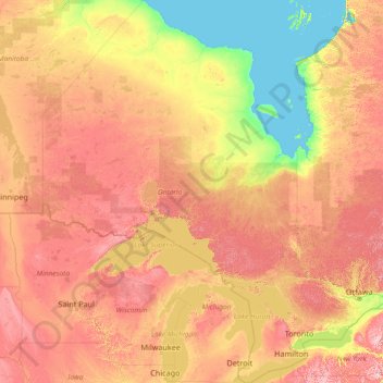 Topographical Map Of Ontario Ontario Topographic Map, Elevation, Relief