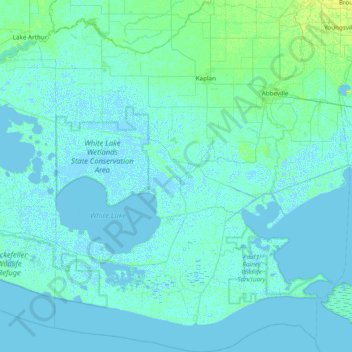 Vermilion Parish topographic map, elevation, relief