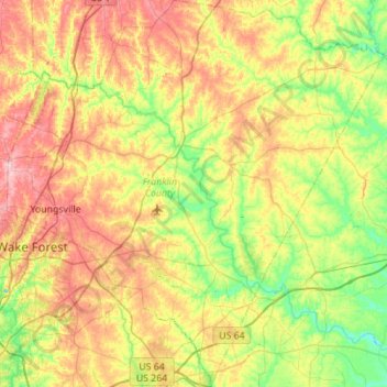 Franklin County topographic map, elevation, relief