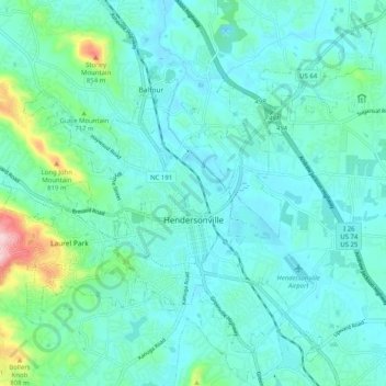 Hendersonville Nc On Map Hendersonville Topographic Map, Elevation, Relief