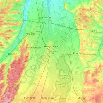 Karte Augsburg