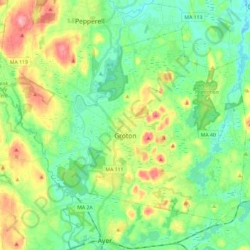 Groton Ma Gis Map Groton Topographic Map, Elevation, Relief