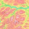 Oppland topographic map, elevation, relief
