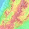 Cauca topographic map, elevation, relief