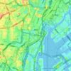 Minato topographic map, elevation, relief