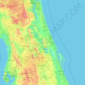 St Johns River Map St. Johns River Topographic Map, Elevation, Relief