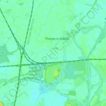Thorpe in Balne topographic map, elevation, relief