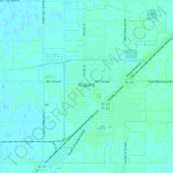 Rupert Topographic Map Elevation Relief