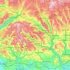 Rhondda Cynon Taf topographic map, elevation, relief