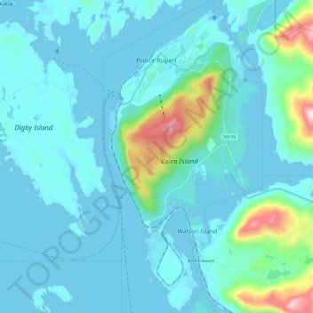Prince Rupert Bc Map Prince Rupert Topographic Map, Elevation, Relief