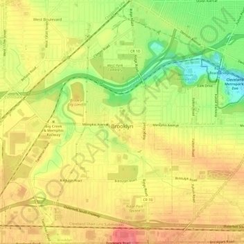 Topographic Map Of Brooklyn Brooklyn Topographic Map, Elevation, Relief