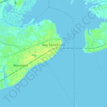 St Louis Elevation Map Bay Saint Louis Topographic Map, Elevation, Relief