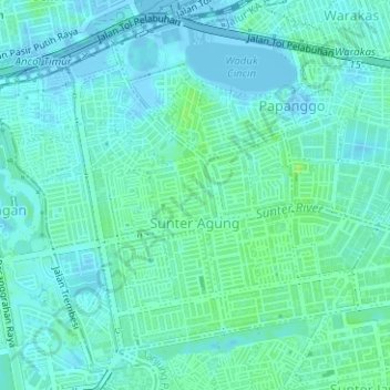  Jakarta  Special Capital Region topographic map elevation 