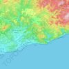 Sitges topographic map, elevation, relief