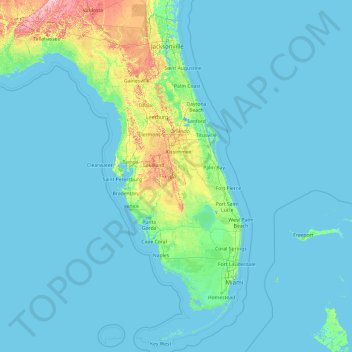 elevation map of florida Florida Topographic Map Elevation Relief elevation map of florida