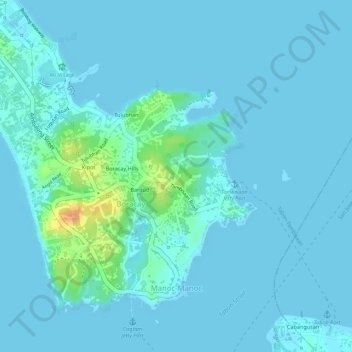 Manoc Manoc Boracay Map Manoc-Manoc Topographic Map, Elevation, Relief