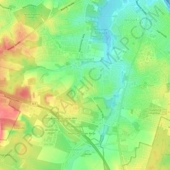 Marmstorf topographic map, elevation, relief