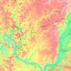 Harrison County topographic map, elevation, relief