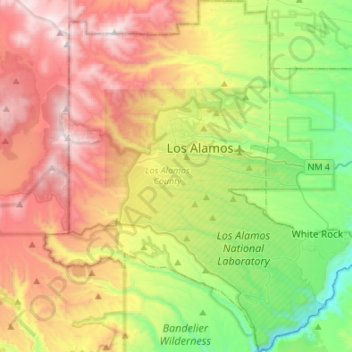 Los Alamos County Map Los Alamos County Topographic Map, Elevation, Relief